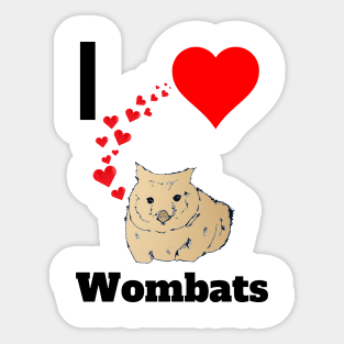 I love wombats Cute Wombat Australian Animal Lovers Sticker